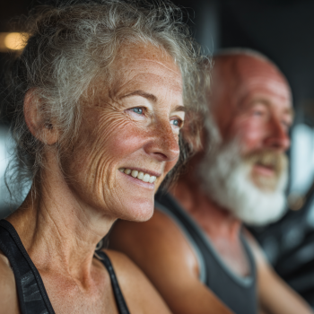 Активні літні люди займаються фітнесом